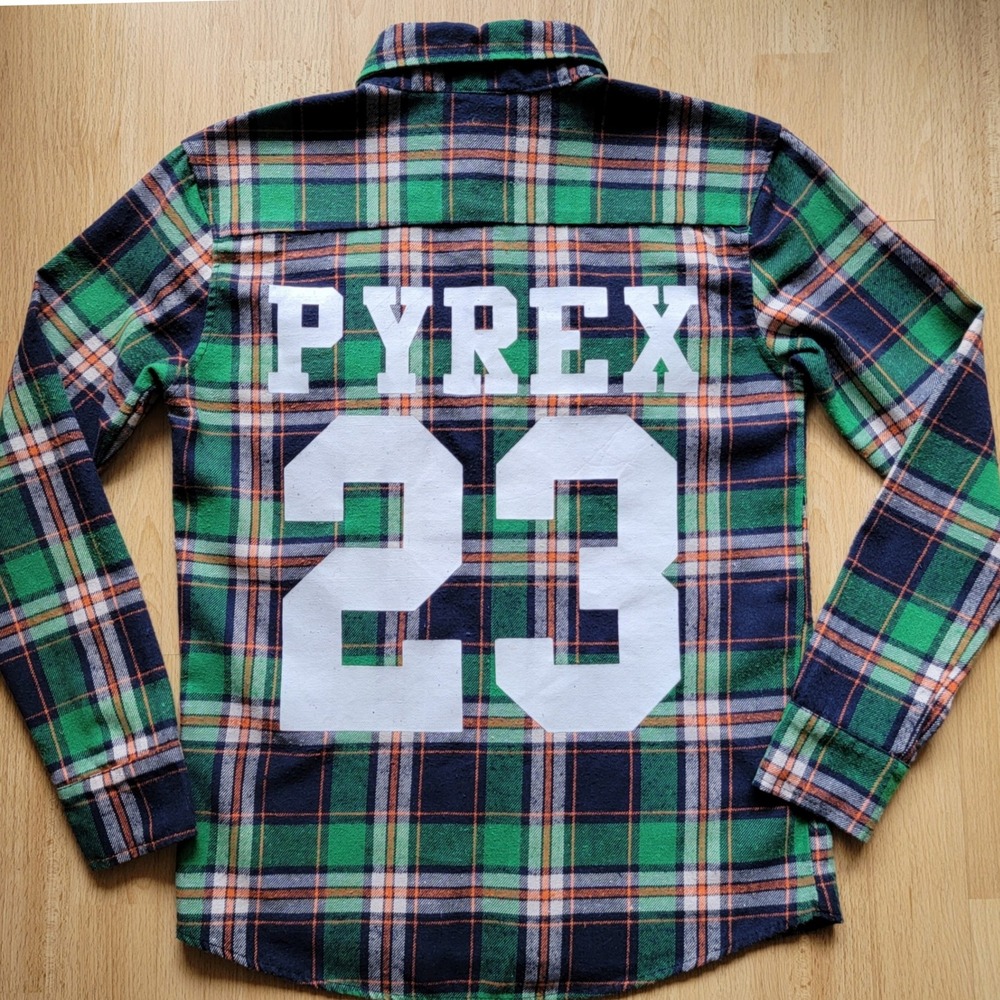 Ralph Lauren Rugby Green Plaid Flannel Shirt Pyrex 23 Womens M